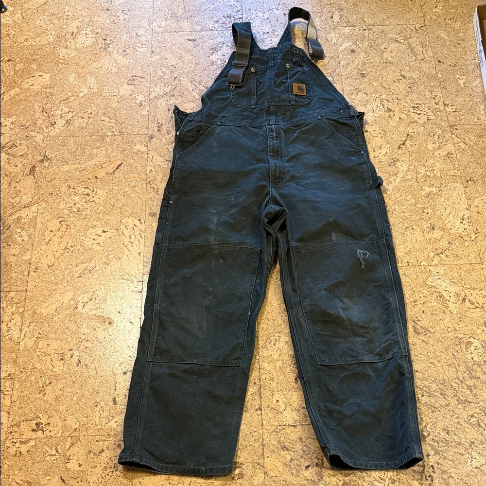 Carhartt Olive Green Cotton Overalls